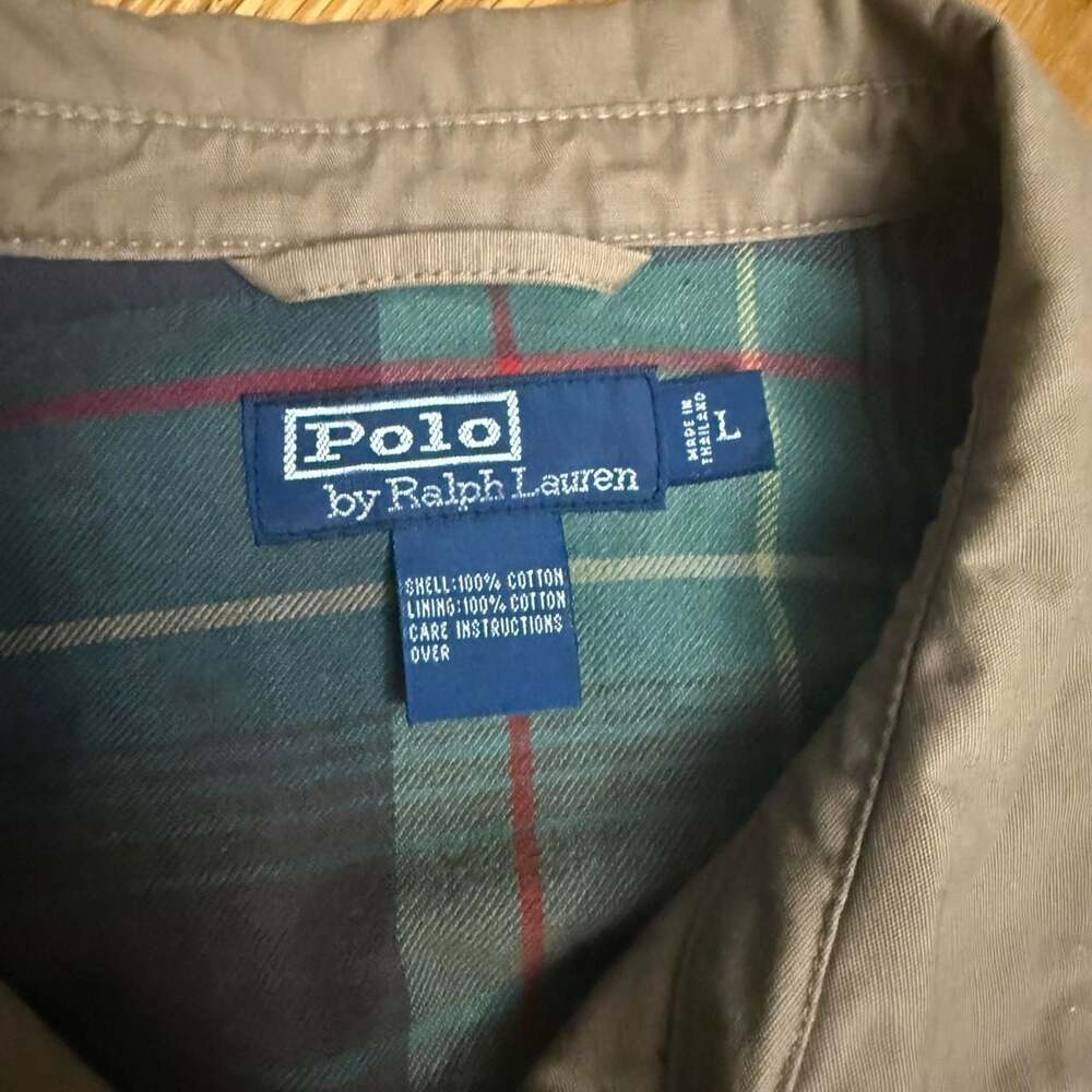 Polo Ralph Lauren Harrington Jacket Men's L Khaki Plaid Lined Vintage - Picture 4 of 7